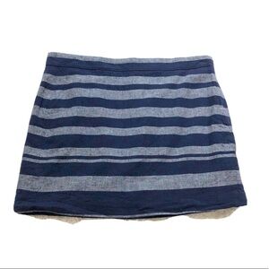 🆕 GAP striped chambray linen navy blue mini skirt